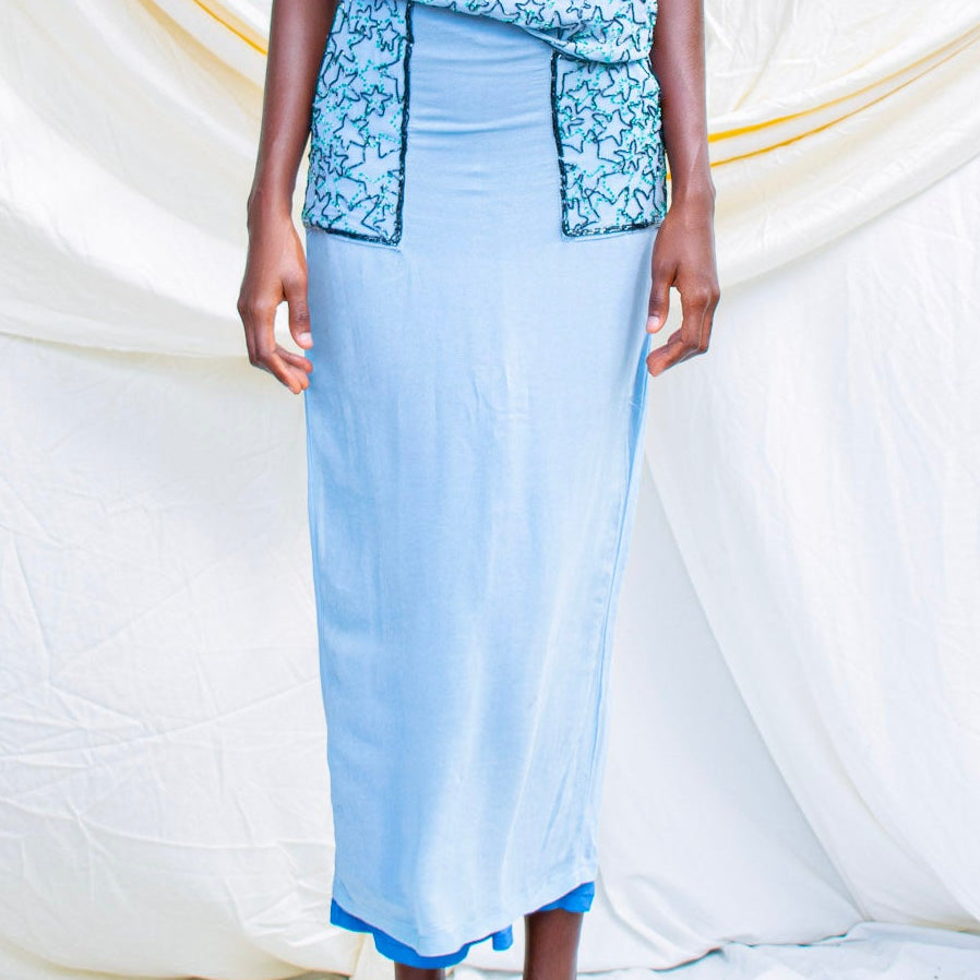 Beaded Pocket Detail Skirt