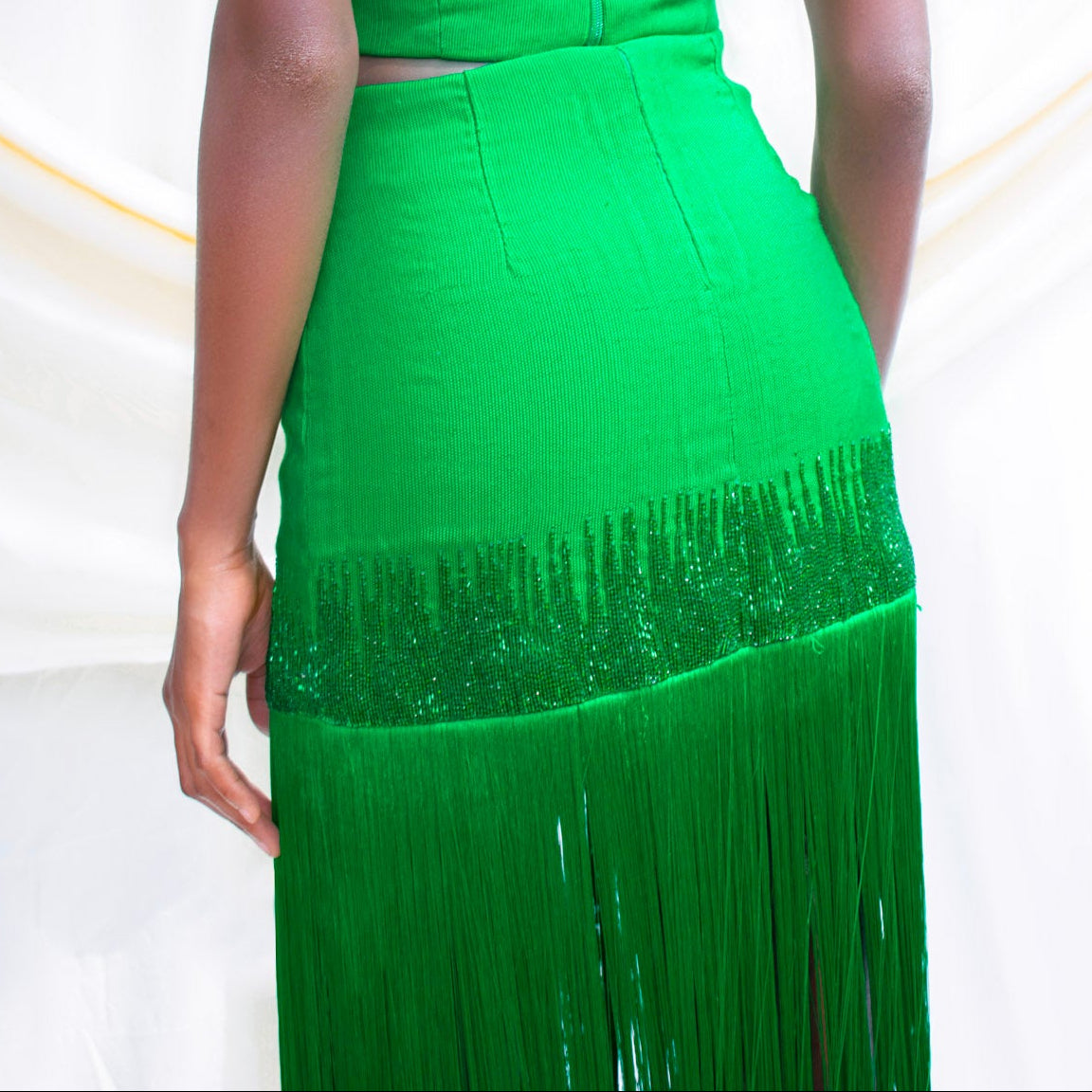 Hand Woven Fringe Detail Skirt