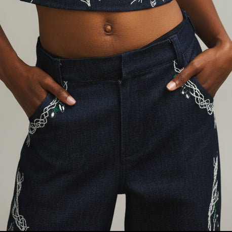 Beaded Cocoa Jeans