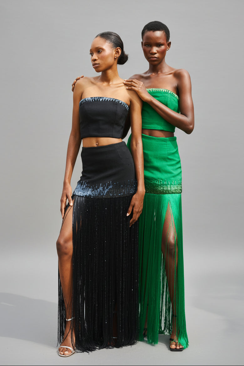 Aso Oke Beaded Top