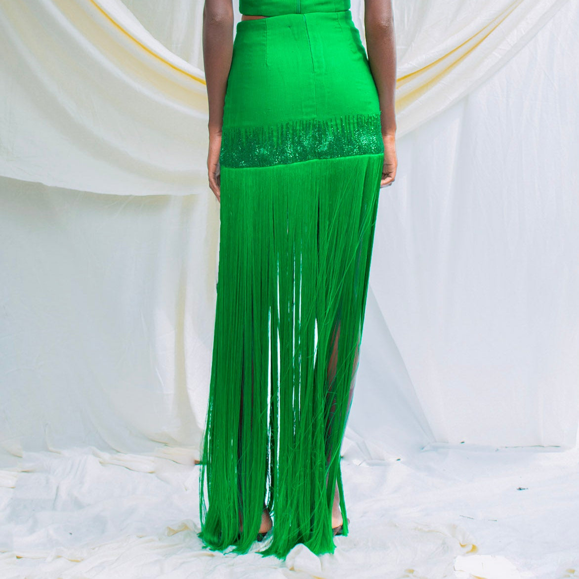 Hand Woven Fringe Detail Skirt