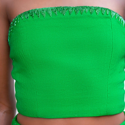 Aso Oke Beaded Top