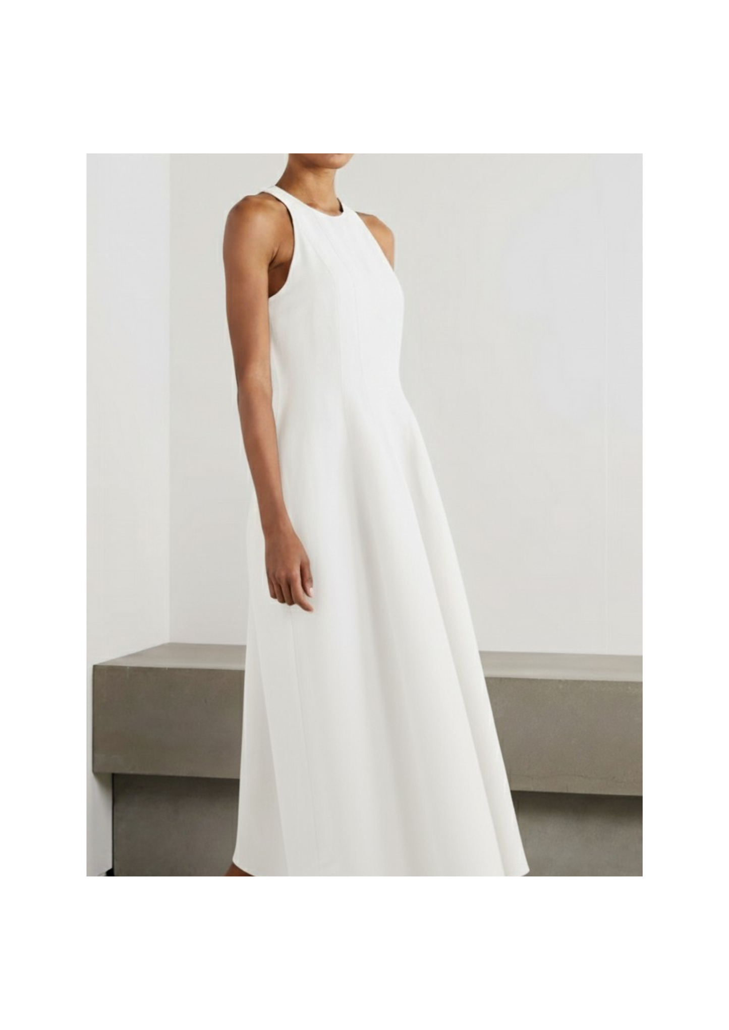 White Linen Twill Dress