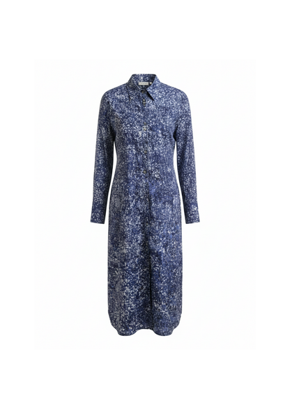 Blue Speckle Shirt Dress