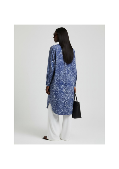 Blue Speckle Shirt Dress