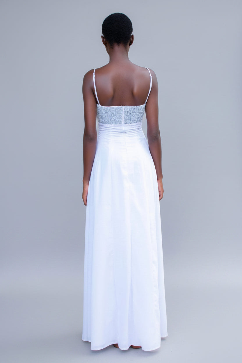 Beaded Linen Dress