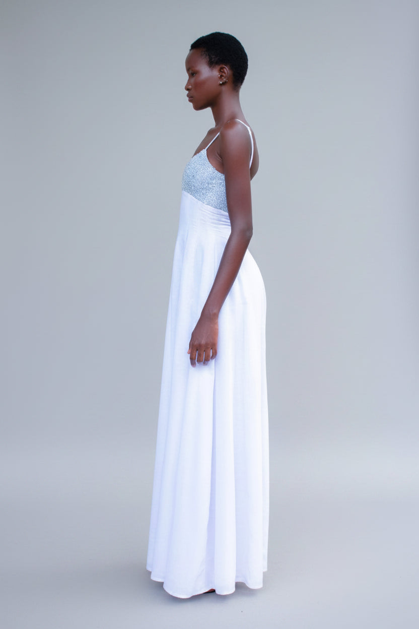 Beaded Linen Dress
