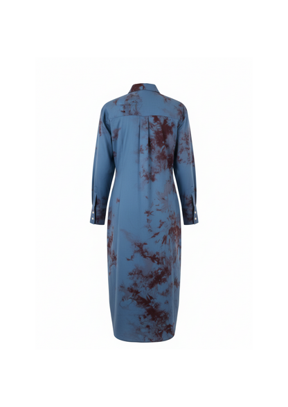 Indigo Maroon Shirt Dress