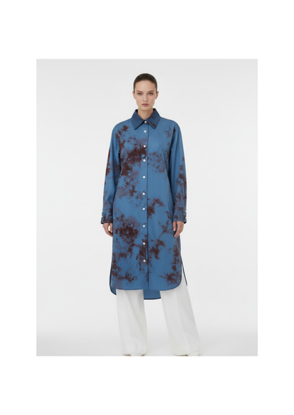 Indigo Maroon Shirt Dress