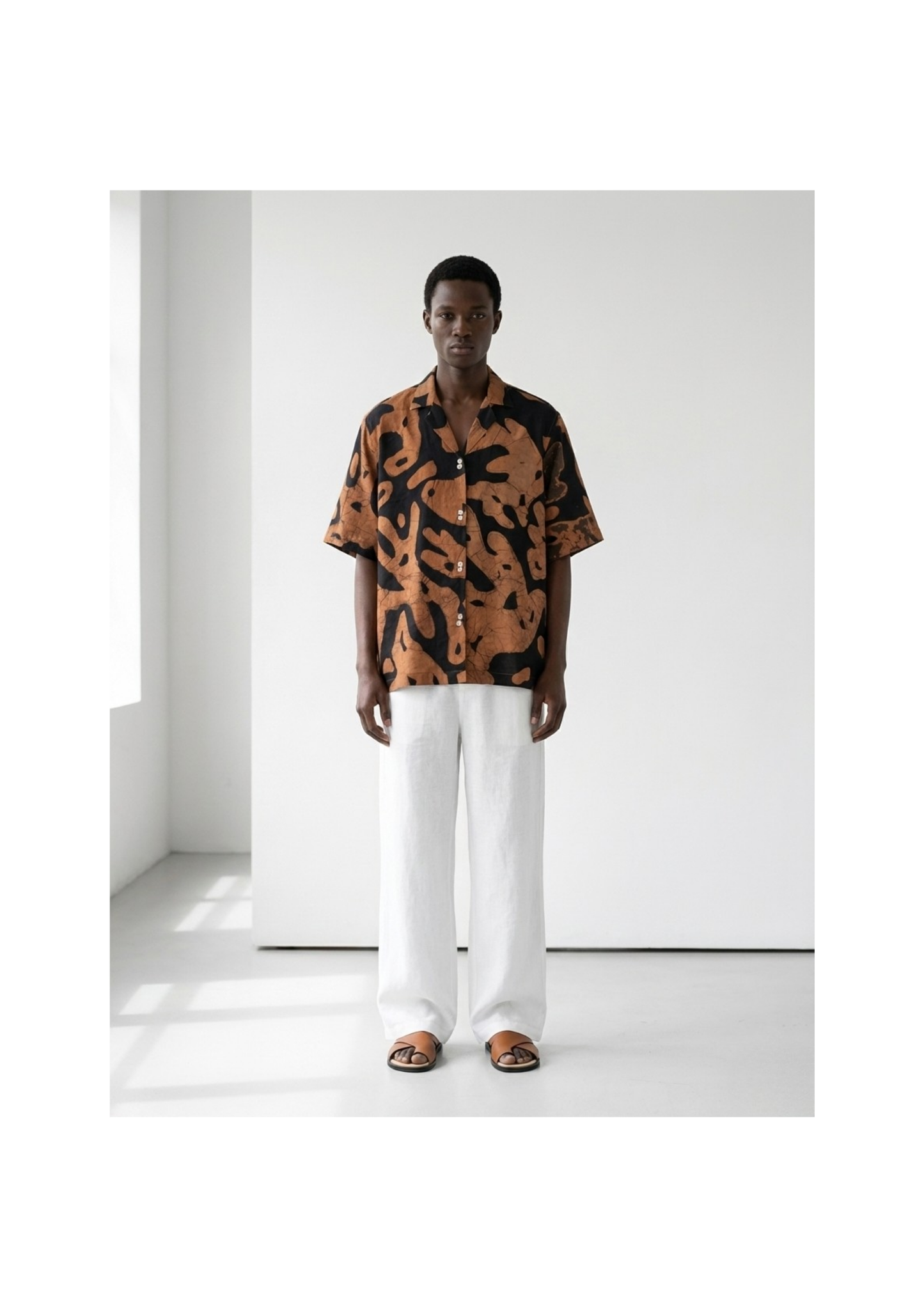 Umber Print Linen