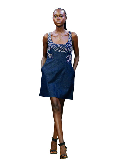 Embroidered Denim Dress (Mini)