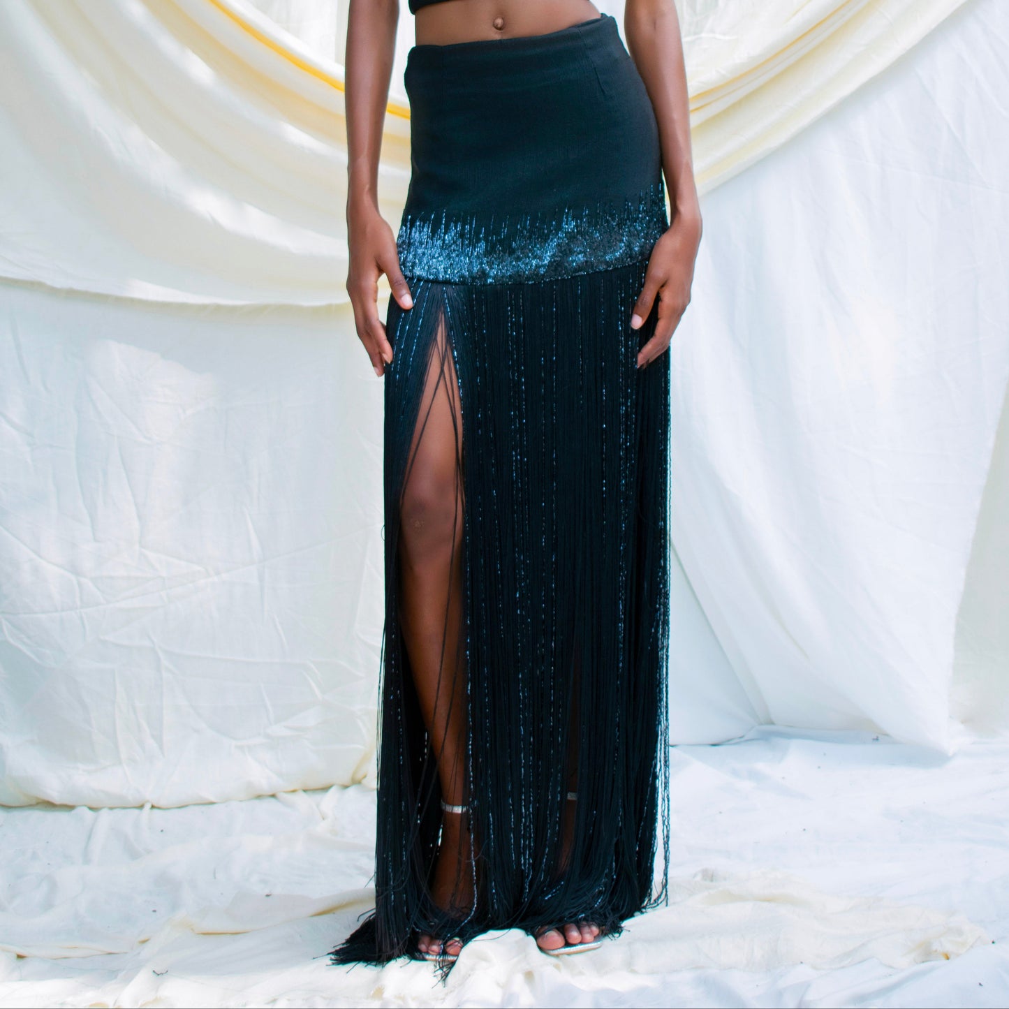 Hand Woven Fringe Detail Skirt
