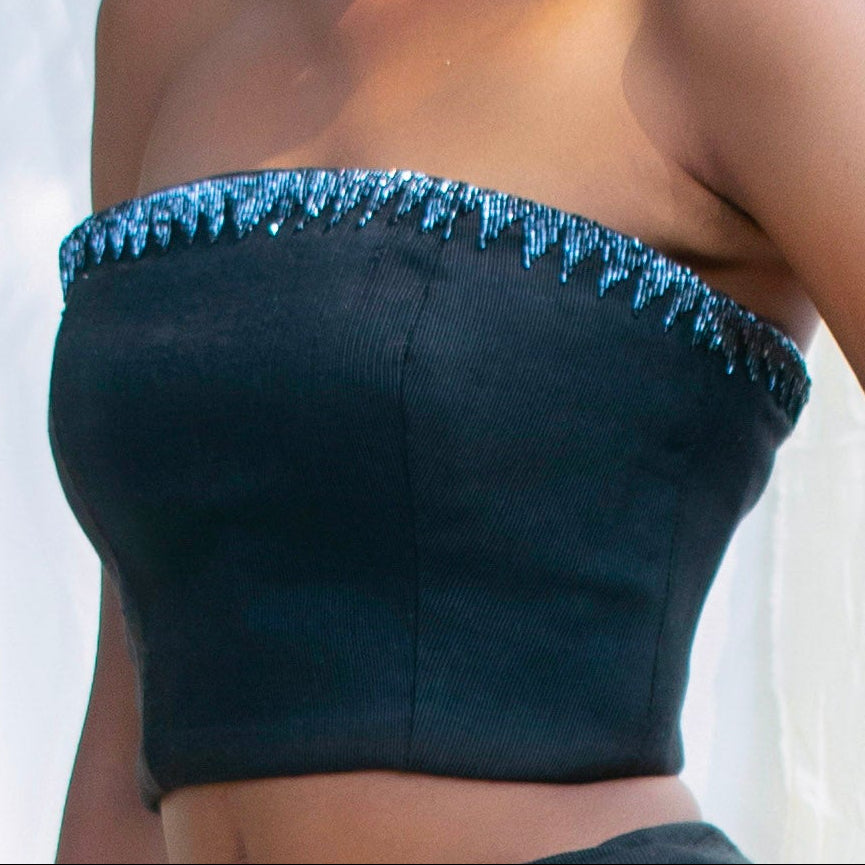Aso Oke Beaded Top