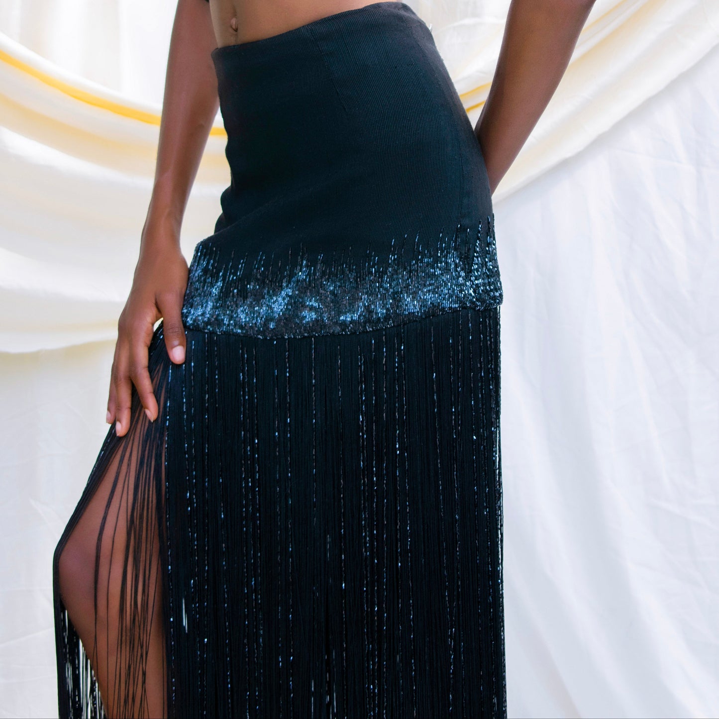 Hand Woven Fringe Detail Skirt