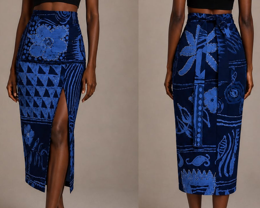 Adire Beaded Skirt